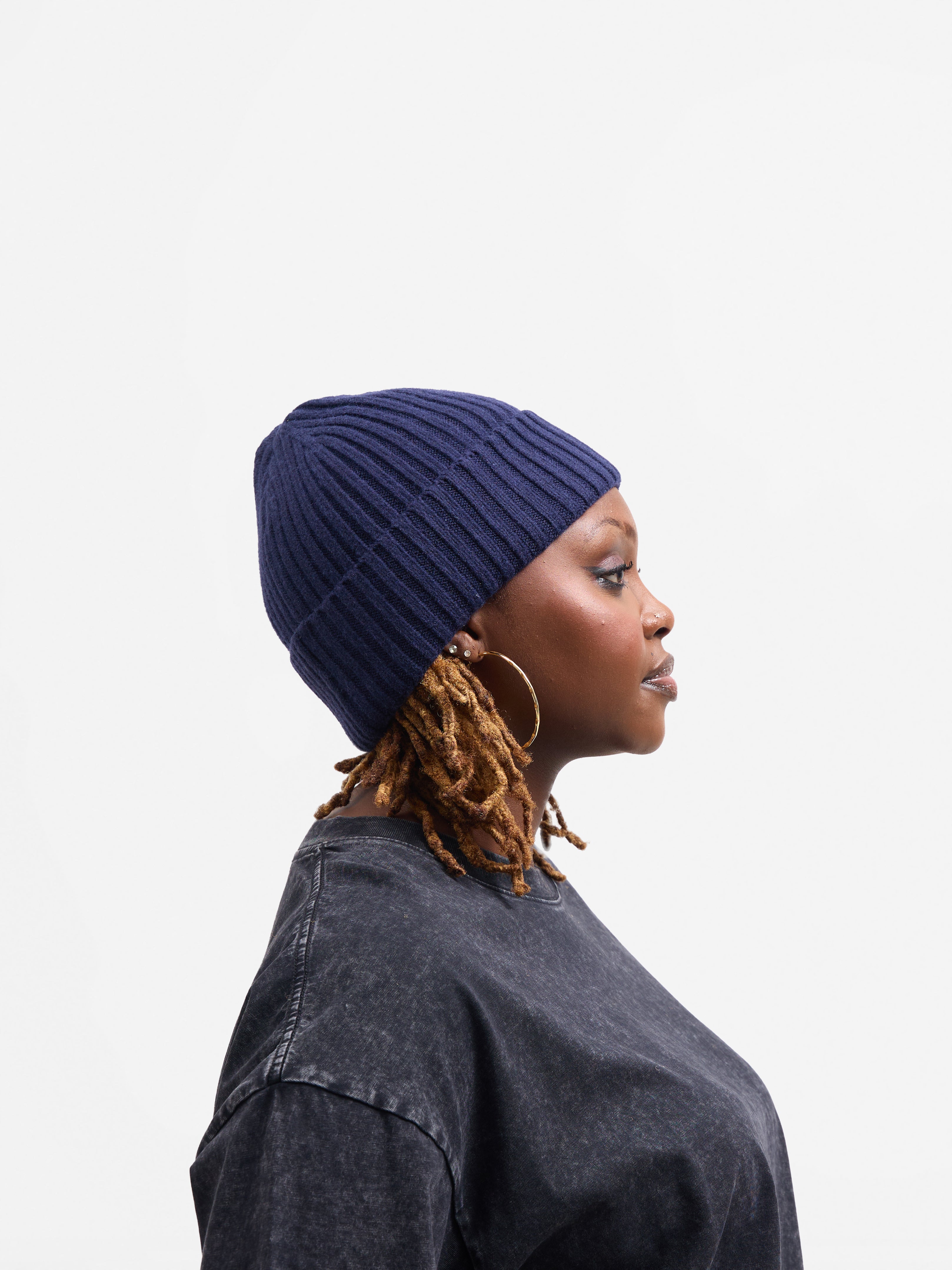 Navy Blue Fisherman's beanie